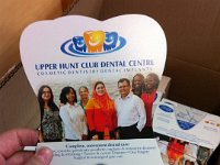 Upper Hunt Club Dental postcards  Custom shape postcard designed, printed and strategically delivered using Canada Post distribution